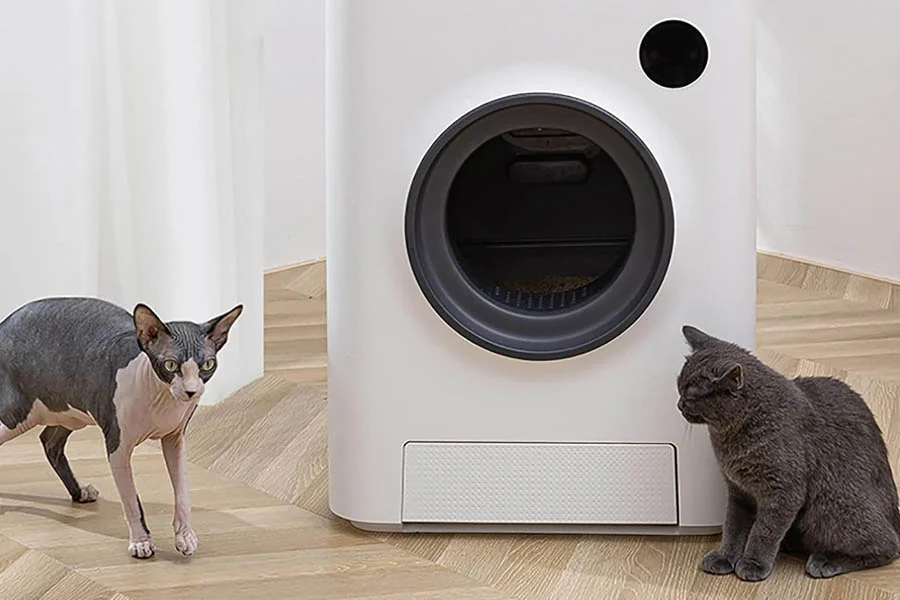cleaning litter box